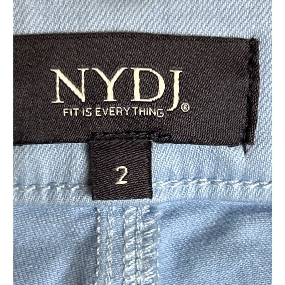 NYDJ Womens 2 Light Blue Marilyn Straight Leg Zip Ankle Jeans - Picture 3 of 6